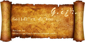 Gellért Ákos névjegykártya